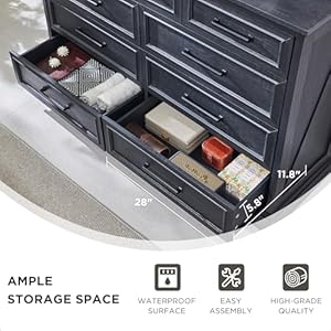 Farmhouse 9 Drawer Dresser for Bedroom, 36 Inch Tall Modern Dresser TV Stand with Large Drawers & Bar Handles, Rustic Wood Dresser Chest of Drawers for Bedroom, Living Room, Hallway, Black Farmhouse 9 Drawer Dresser for Bedroom 36 Inch Tall Modern Dresser TV Stand with Large Drawers Bar Handles Rustic Wood Dresser Chest of Drawers for Bedroom Living Room Hallway Black