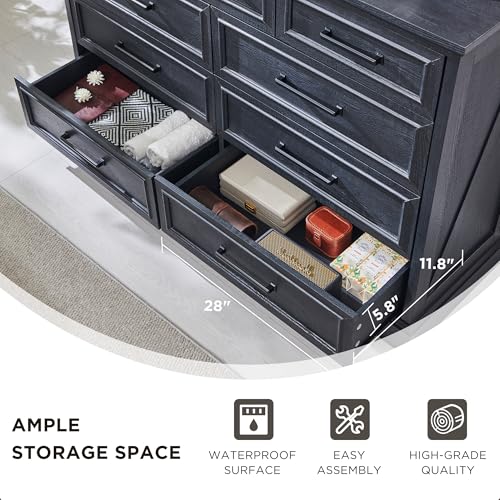 Farmhouse-9-Drawer-Dresser-for-Bedroom-36-Inch-Tall-Modern-Dresser-TV-Stand-with-Large-Drawers-Bar-Handles-Rustic-Wood-Dresser-Chest-of-Drawers-for-Bedroom-Living-Room-Hallway-Black Farmhouse 9 Drawer Dresser for Bedroom 36 Inch Tall Modern Dresser TV Stand with Large Drawers Bar Handles Rustic Wood Dresser Chest of Drawers for Bedroom Living Room Hallway Black