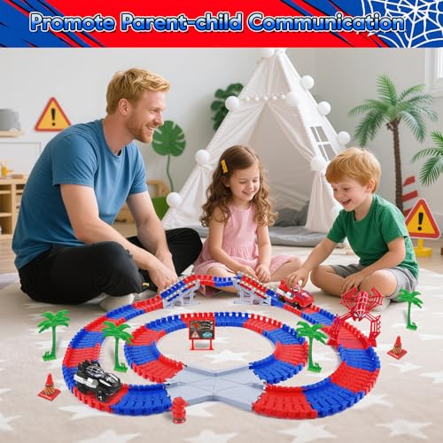 Image of Spider Toys Race Car Track Monster Truck Tracks for Kid Toddler, 212 PCS