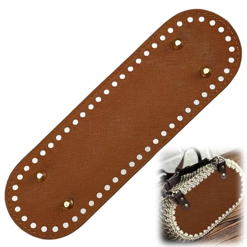 QEQSHQO Fondo Tascabile per Uncinetto, Fondo Borsa Uncinetto, Fondo Tascabile in Pelle PU, con Fori per Sacchetto a Maglia, Borsa a Tracolla Fai da Te, Accessori all'Uncinetto (30 x 10 cm)