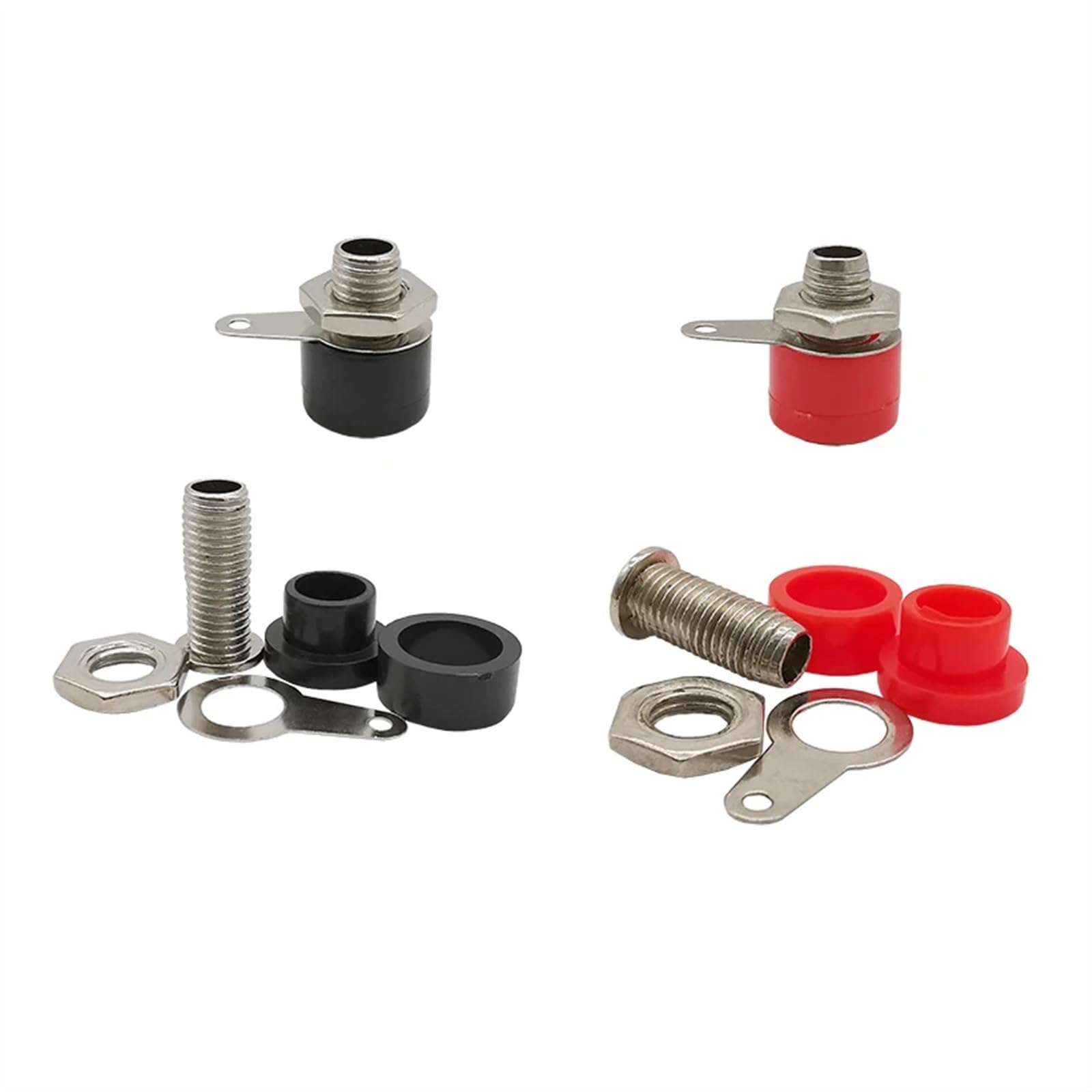 100 Paires Haut-Parleur 4mm fiche Banane et connecteur Kits Jack Panneau Terminal Rouge et Noir(100Pair Red)