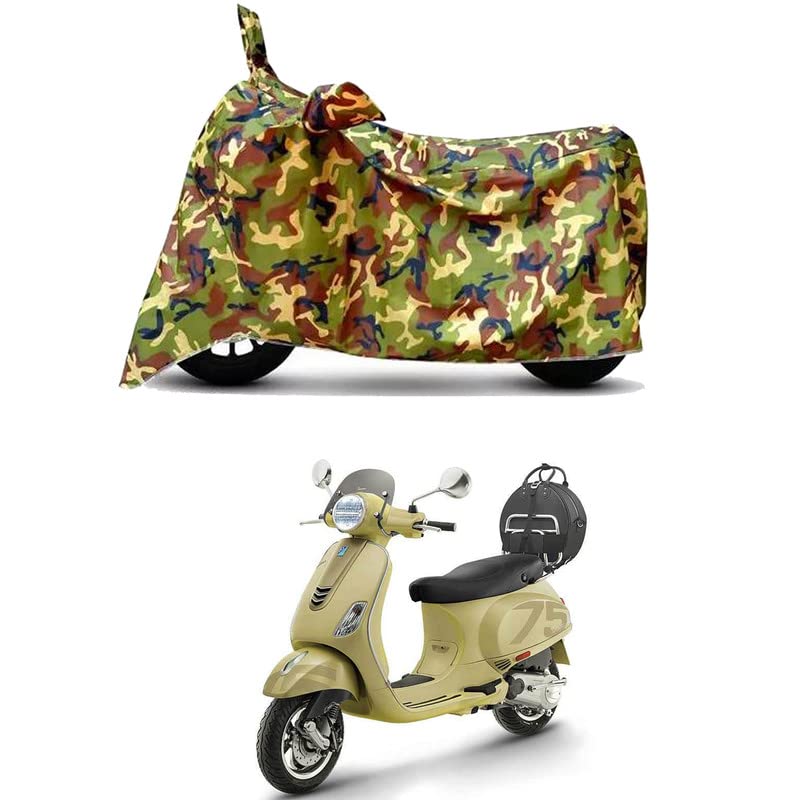 Image of Waterproof 100% PVC Coated Full Bike Scooty Two Wheeler Body Cover Compatible for Vespa VXL 150 BS6 /UV-Rays /Heat Protection /Birds Dropping /Scratchproof /Dust Proof [6X6 Jungle Print]