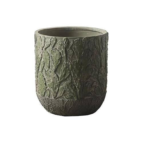 Cenz-888 flowerpot Garden Large Calibre Round Flower Pot with Cactus Pattern Concrete Planter Pots for Plants