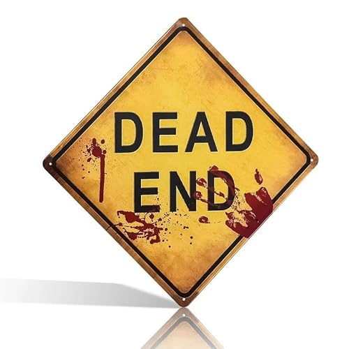 Warning End Road Sign Metal Tin Sign Retro Vintage Plaque