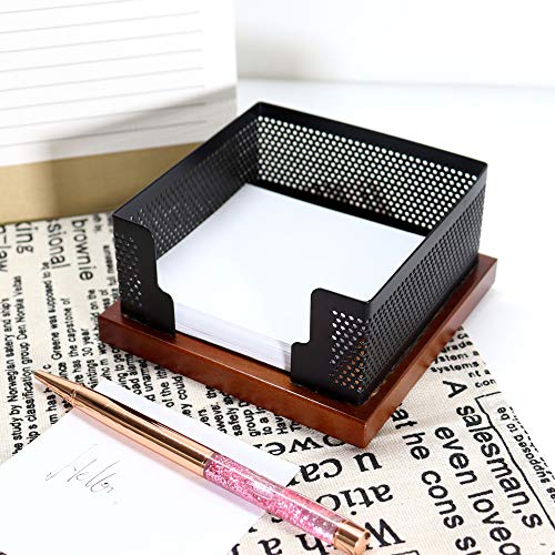 Buqoo Wooden Sticky Note Dispenser,Weight Is 0.44 Pounds, With Non-Slip Base, Sticky Note Holder For Office And Home(Walnut) #TOP2