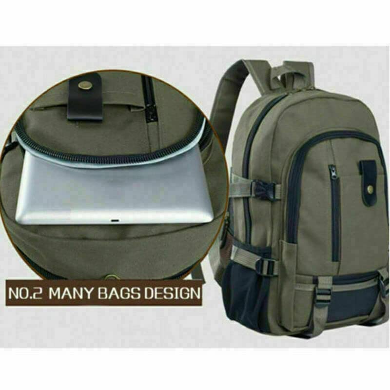 Mochila 35L Hombres Lona Mochila Ligero Gran Capacidad Bolsa Ocio Viaje Al Aire Libre Camping Multi-Bolsillo Mochila Trekking