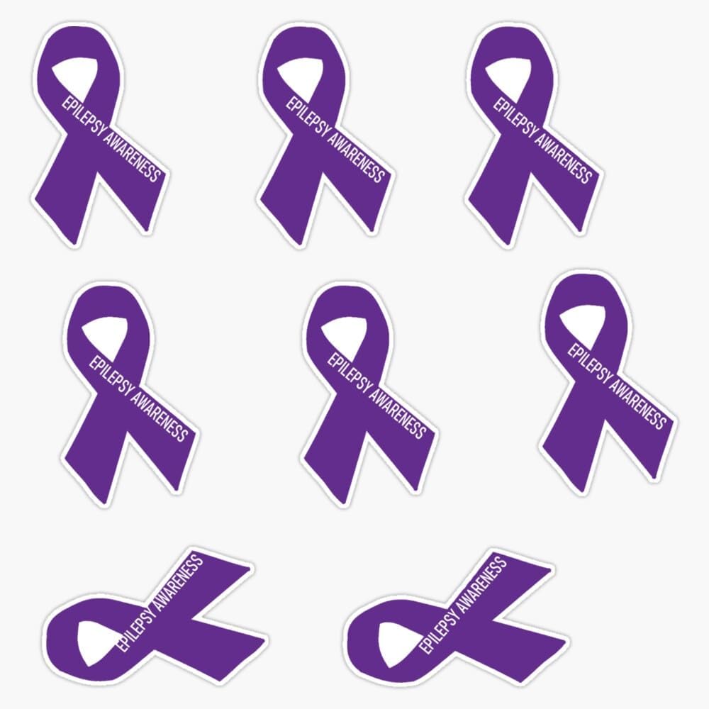 Epilepsy Awareness Ribbon Sticker Vinyl Decal Car Laptop Wall Window Bumper Sticker 5"
