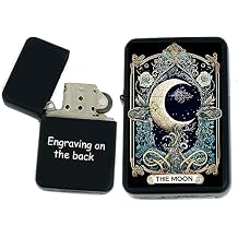 Custom Tarot Card - Major Arcana Cards Available Unique Collectible s Infinity Black Matt Windproof Lighters! The Moon - Christmas, Halloween & Valentines Day Gift