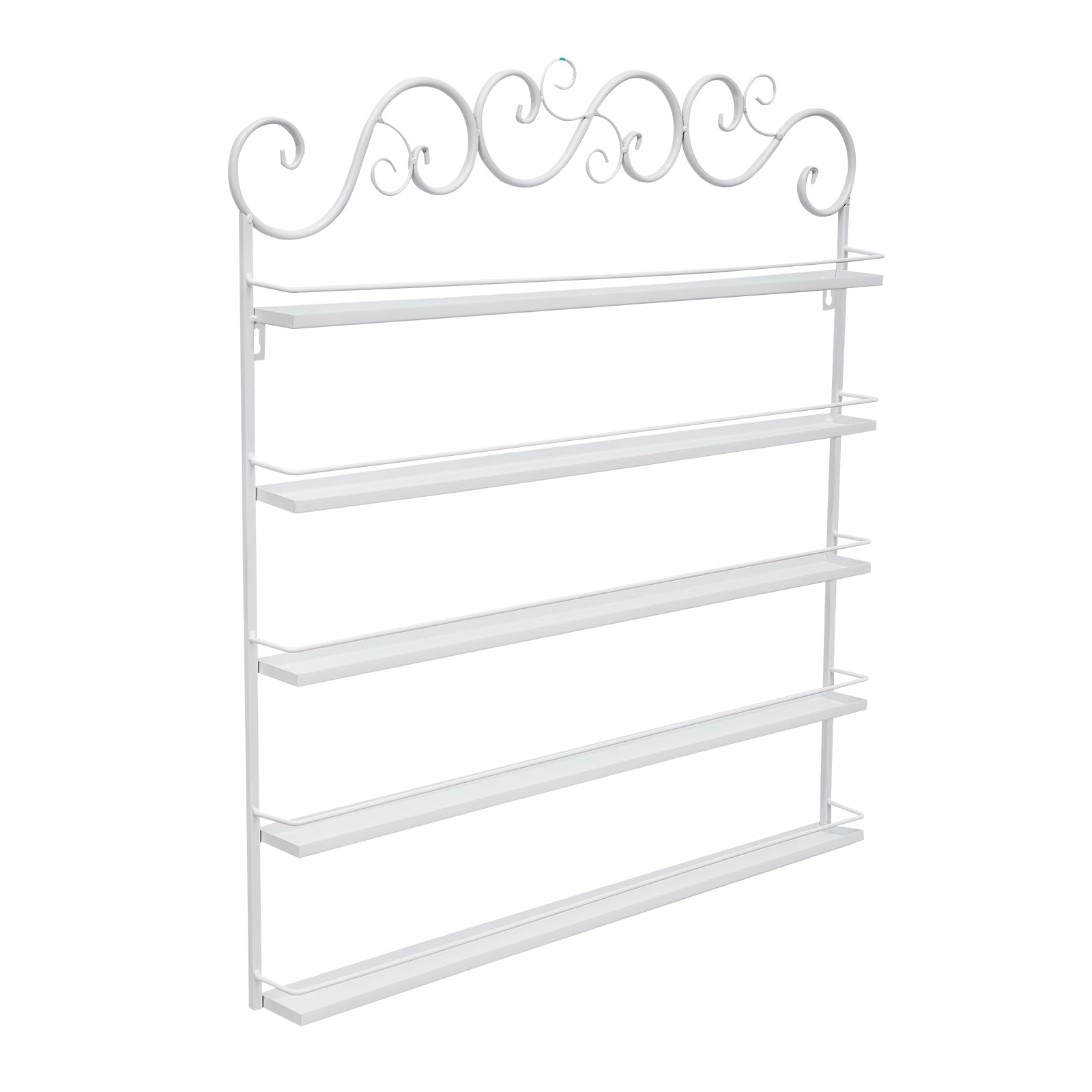 Soporte para esmalte de uñas de 5 niveles, soporte para esmalte de uñas, organizador de pared de metal para esmalte de uñas (blanco)