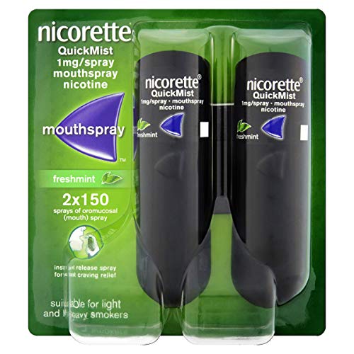 Nicorette QuickMist Mouth Spray Duo Pack, Fresh Mint, 1 mg (Stop Smoking Aid)
