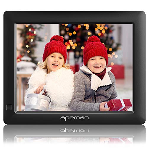 APEMAN Digital Photo Frame 8 Inch with 1280x800 High Resolution with Background Music, Motion Sensor, Photo Auto-Rotate, USB and SD Card Slots and Remote Control