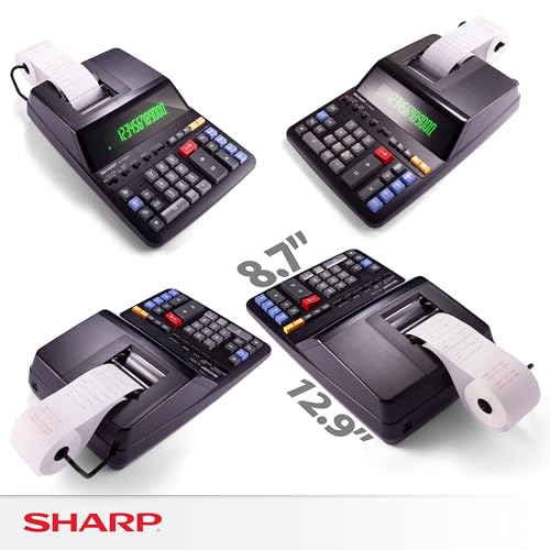 Sharp 12-Digit Print Calculator Desktop Size Adding Machine, Perfect for Everyday Use and Office, Bright, Large Easy-to-Read Numbers on Both the Display and the Two-ColorPrinted Tape (EL2196BL) - Image 5