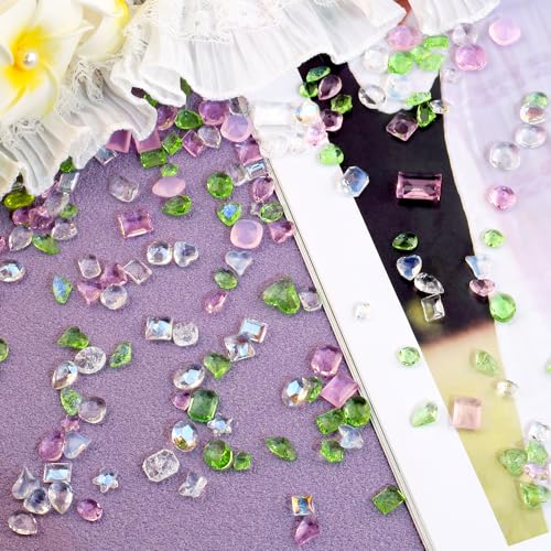 Jaliya JLA0301 50Pcs Nail Rhinestones Translucent Ice Crystal Rhinestones For Nails K9 Diamond Nail Gems Geometry Heart Flower Butterfly Charms Nail Jewels thumb #7