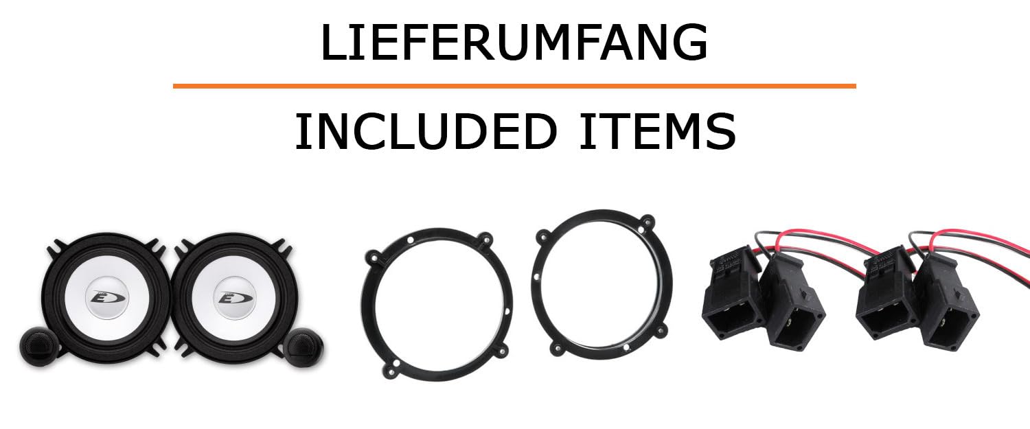 Lautsprecher Boxen Einbaupaket für Alpine SXE-1350S kompatibel mit Audi A3 8L, 4/5 türig vorne | 250W Power 2X Hochtöner 2X Frequenzweiche