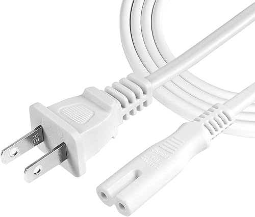 Cable de alimentación de TV blanco para Samsung LG, Apple, TCL, Toshiba, Hisense, Insignia, Philips TV, repuesto universal de pared, CA de 2