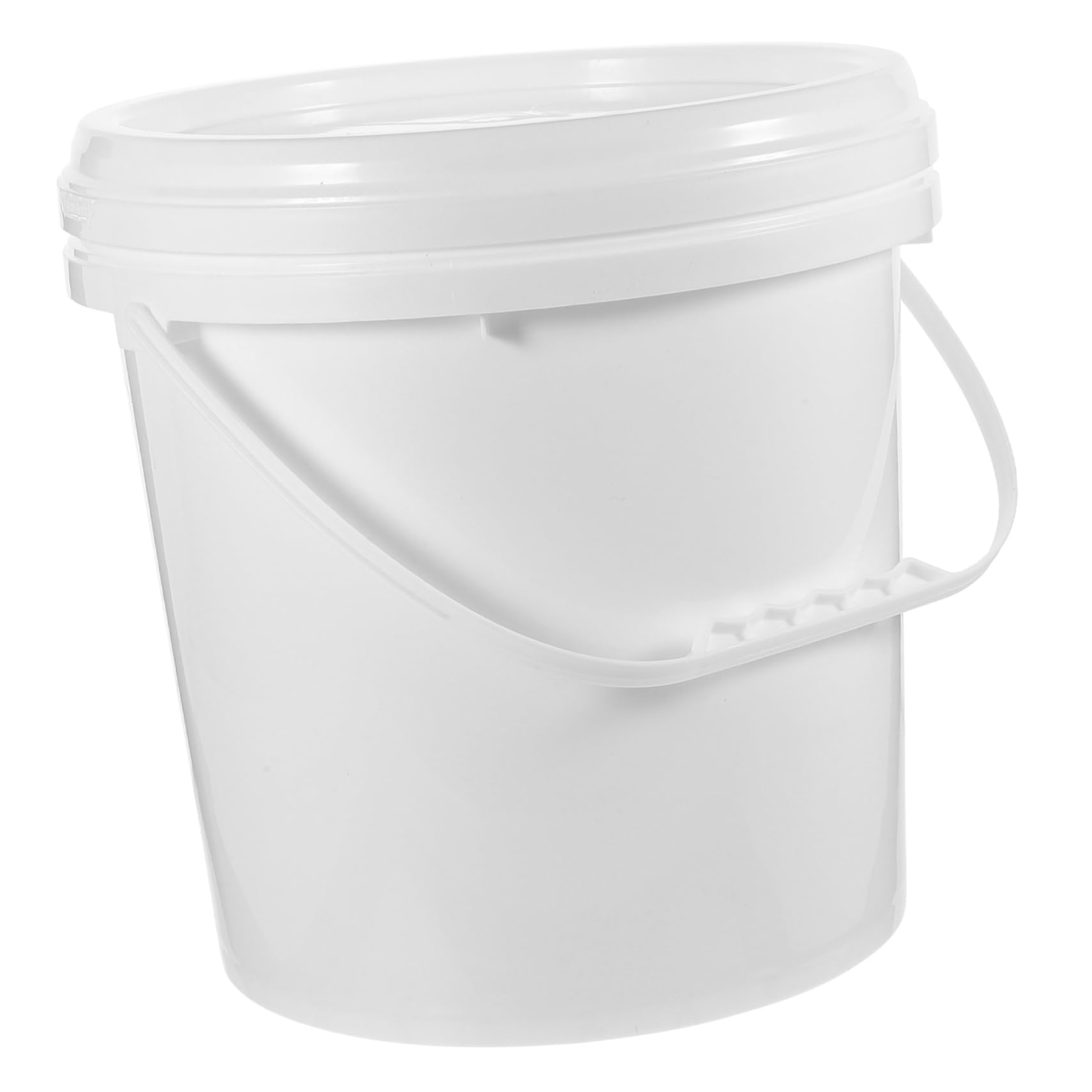 Cubo de Pintura Blanco de Hdpe de 10 litros con Tapa | Cubo Redondo para Arte, Envase Hermético, Apto para Aceite y Embalaje Químico