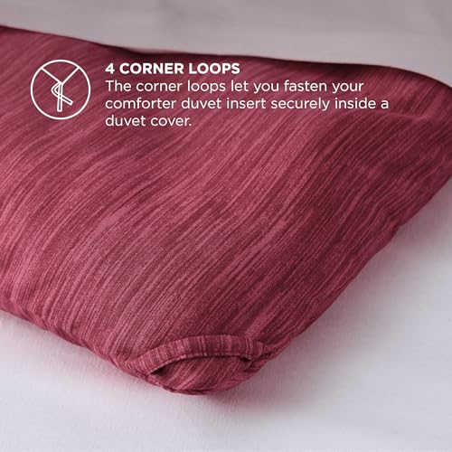 Image of Bedsure Full Comforter Set - Dark Red Soft Bedding for All Seasons, Cationic Dyed Bed Set, 3 Pieces, 1 Full Size Comforter (82 inchx86 inch) and 2 Pillow Shams (20 inchx26 inch+2 inch)