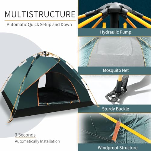 Carpa automática para camping 3-4 personas ligera portátil miniatura 2
