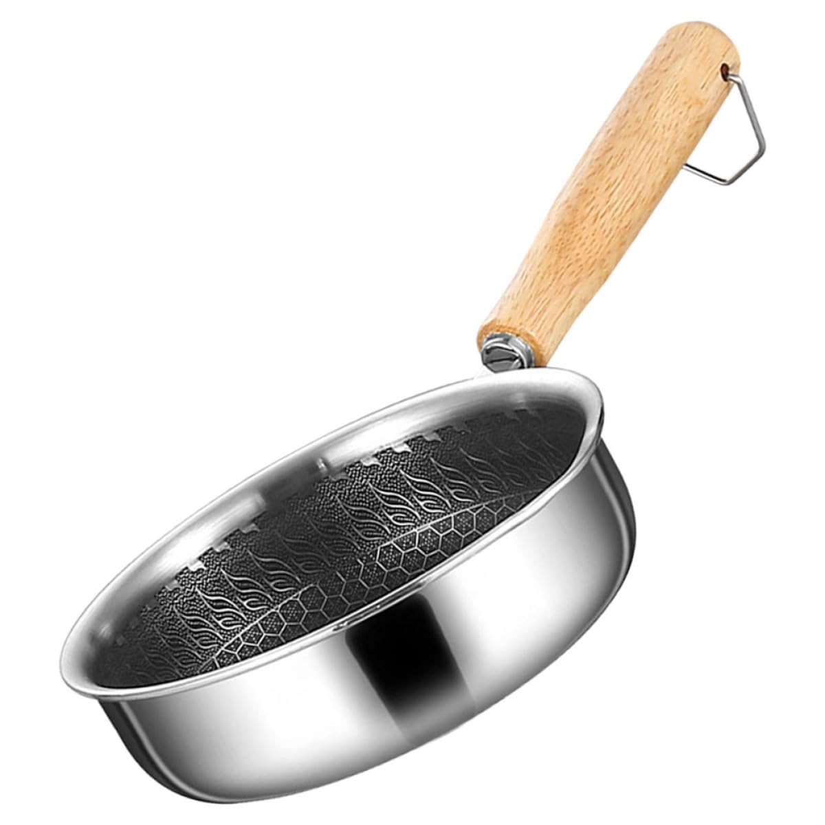GALPADA Edelstahl Bratpfanne 16cm Antihaft Wabenstruktur für Steak und Eier Kochen Kompakte Küchengröße Korrosionsbeständig