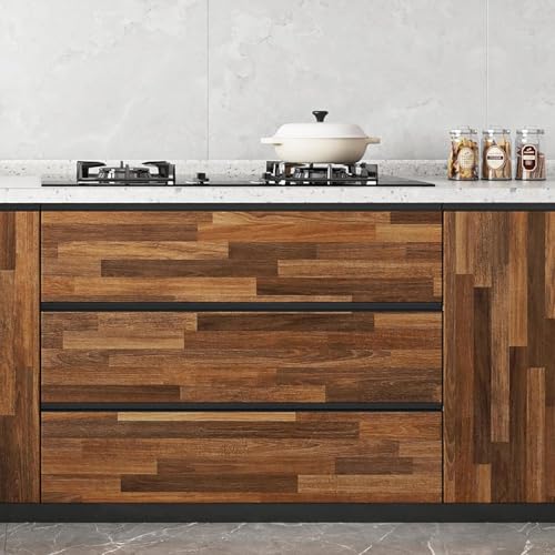 Image of HOME13 Self Adhesive Wood Vinyl Wallpaper Waterproof Old Furniture for Wall, Wall Stickers Door Wardrobe Desktop (Wood Box, 24X48 in)