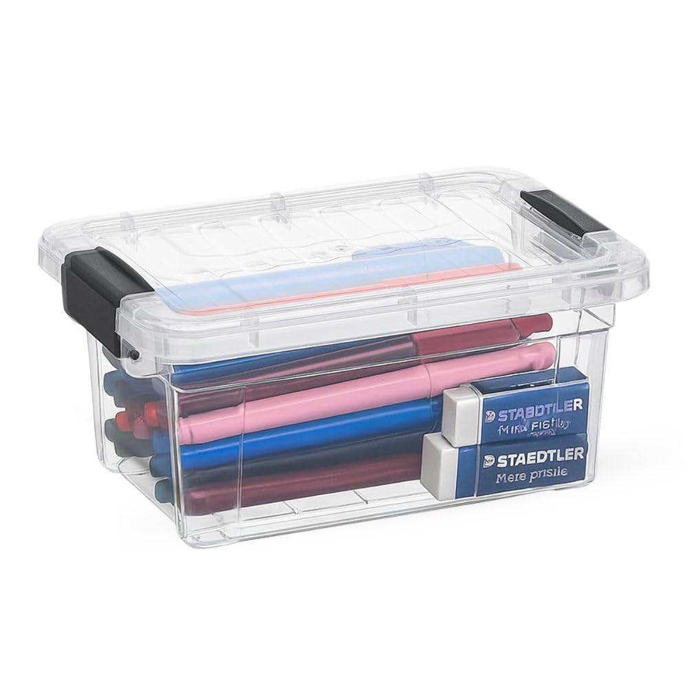 Superio 1.85 Quart Clear Plastic Storage Boxes with Lids, Stackable Organizer Containers, BPA-Free Storage Bins for Home, Office, School &amp; Dorm, 1 Pack