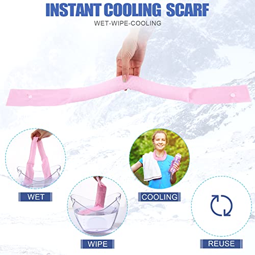 6 Pcs Cooling Neck Wrap with Button Ice Bandana Cooling Scarf for Neck Women Men Hot Summer Outdoors Activities4