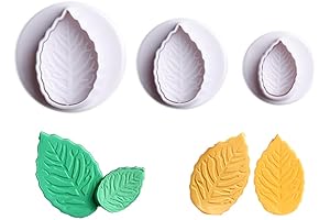 Growtail Leaf Cutters: Precision Veined Rose Leaf Fondant Plungers