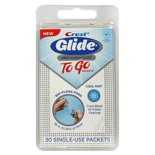 Glide To Go Dental Floss Sachets With Mint Flavor To Prevent Gingivitis- 30 ea