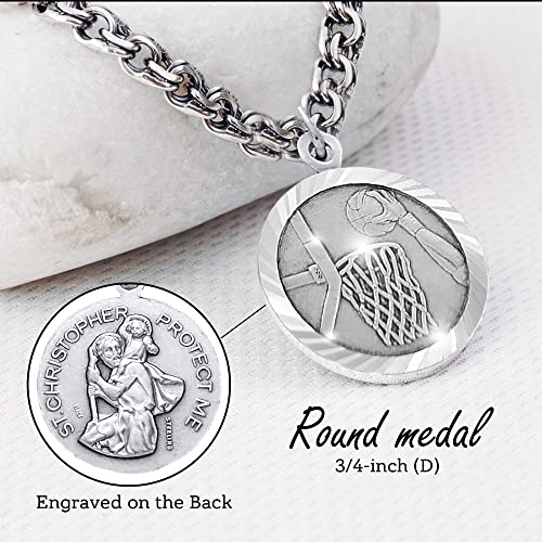 True Faith Jewelry Sterling Silver Sports Medal with Saint Christopher Back2