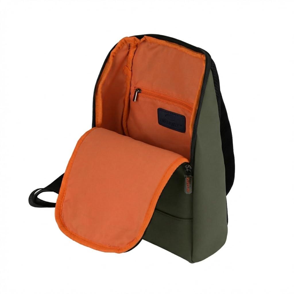 No Limits Bolso bandolera hombre impermeable, mochila bandolera ajustable, efecto Soft-Touch y forro naranja, con múltiples bolsillos