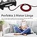 6amLifestyle PS4 Ladekabel Nylon [3M 2 Pack] Controllerkabel, Micro USB Kabel für Sony Playstation 4, PS4 Slim/Pro, Xbox One, Schwarz-Rot
