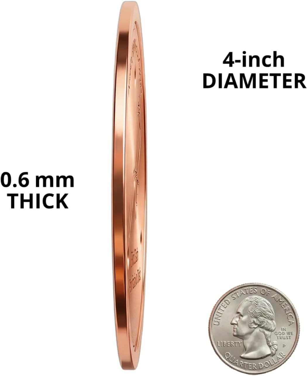 Pure Copper Bird Bath Disk, 4 Inch, 0.6mm Thick, Outdoor Birdbath Water Maintenance Insert, Triple-Point Support, All-Season Fit, 4 Packs