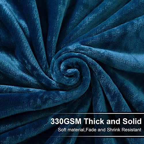 Image of Soft Blanket Warm Fuzzy Microplush Lightweight Thermal Fleece Blankets for Couch Bed Sofa,California King 102X108Inch,Peacock Blue