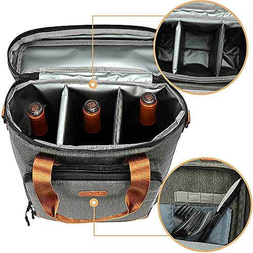 Bolsa Térmica Para Transporte de Garrafas de Vinho - Porta Bebida - Wine Triplo Luxo Pic Nic