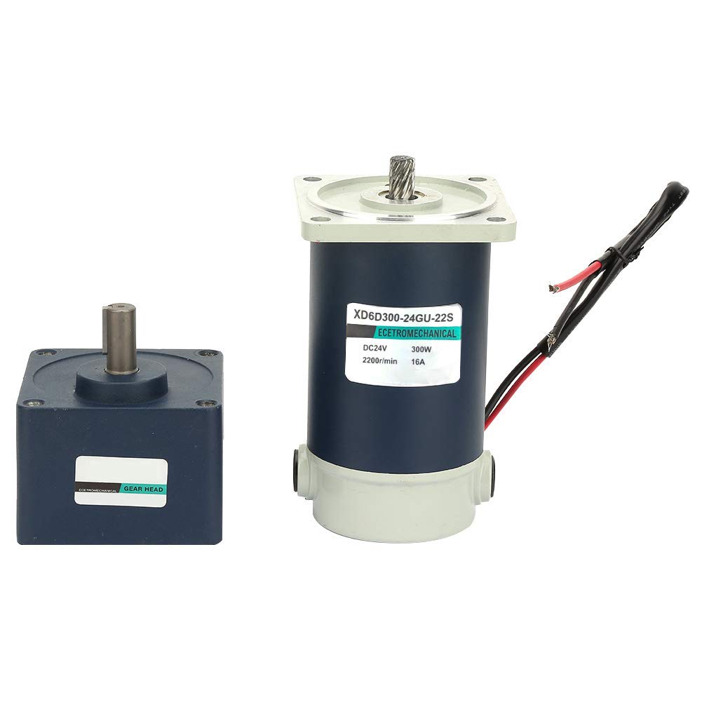 Motor CC de alta torsión de 24 V 300 W con reductor de engranajes y eje con llave para un uso versátil (300 RPM)