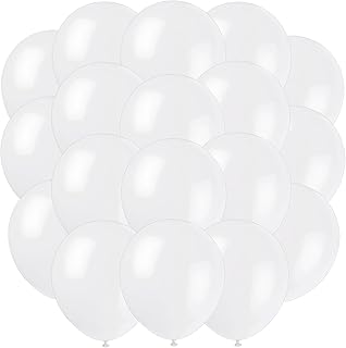 Snow White Latex Balloons, 9" (20-Pack) - Premium-Quality & Vibrant Party Decorations, Perfect for Any Celebration