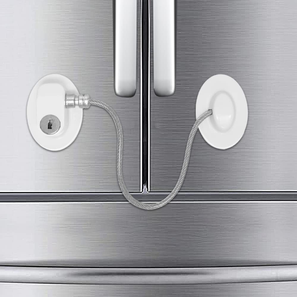 Window Locks Child Safety Self Adhesive AOSITE 2 Pack Baby Window Restrictors for UPVC No Drilling Window Safety Locks with Key Cable Lock Pet Window Restrictor Kids Refrigerator Lock for Childproof