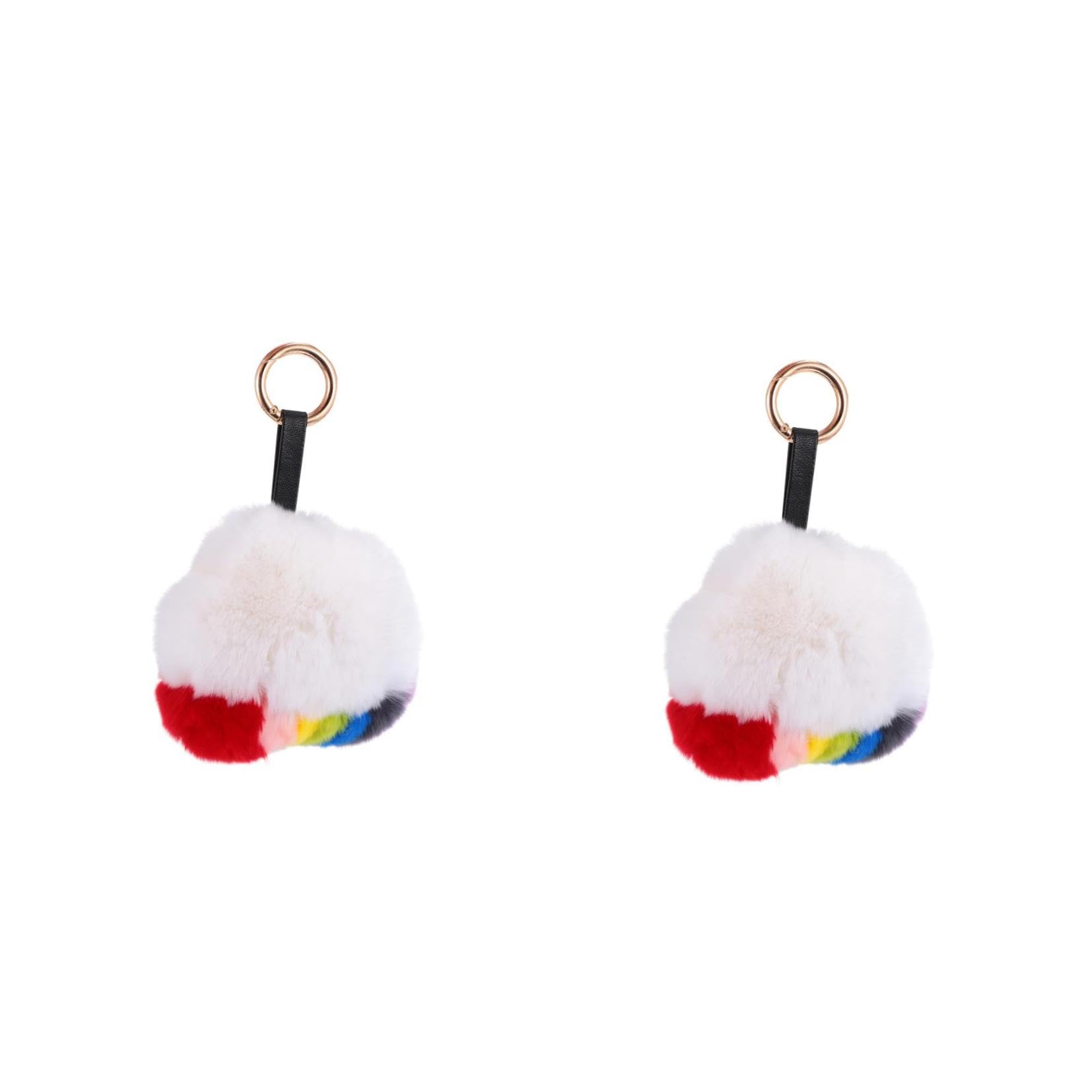Healeved Colgante De Nube De Arcoíris Conejo De Peluche Bonito Colgante De Llave Para Bolso Adorno Colgante Para Bolso Accesorio Para Bolso Colgantes Para Bolso Dijes Colgantes Para