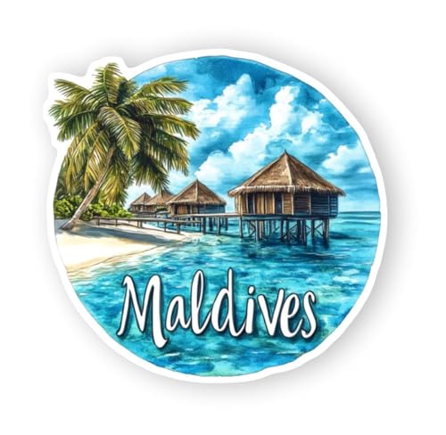 Image of Maldives Acrylic Fridge Magnet - UV Textured Printed, Stylish Multicolor Magnet for Fridge, Wardrobe & Metal Surfaces, Pack of 1 (Maldives)