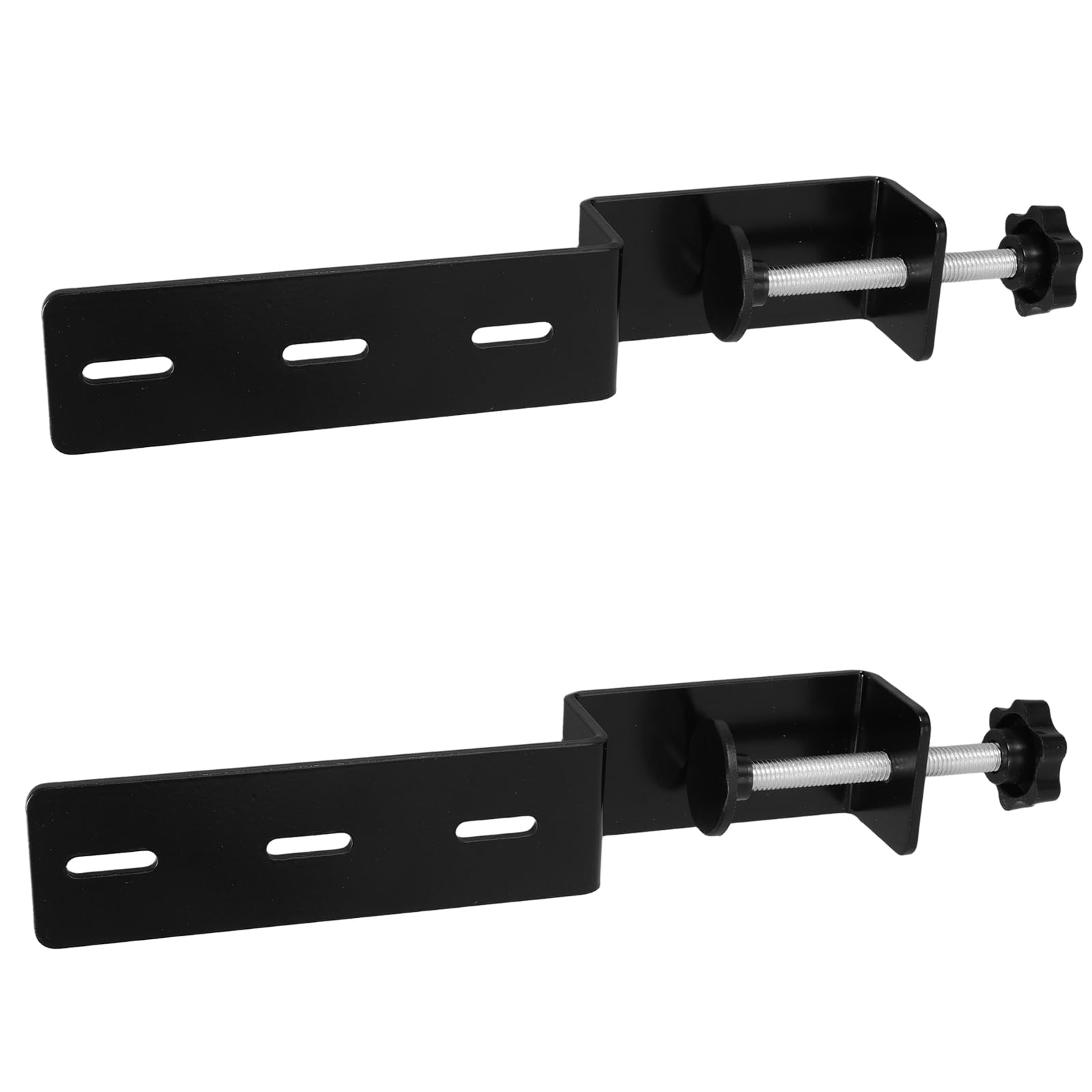 Lurrose Morsetto da Scrivania per Impieghi Gravosi 2 Pezzi, Supporto in Metallo Nero Staffa di Fissaggio per Pannelli da Tavolo Spessore 1-7 Cm, Accessori per Organizzazione