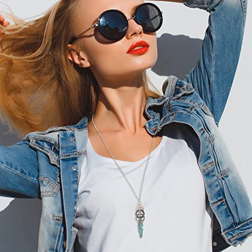 SPUNKYsoul Feather Circle Long Necklace for Women Collection2