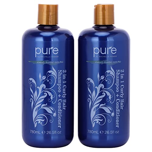 Curly Hair Shampoo And Conditioner Combo For Curly Hair. Increase Hydration & Gloss. Repairs & Strengthens Hair For Smooth, Bouncy Curls. Sulfate & Paraben Free Curly Hair Conditioner & Shampoo Combo -2 Pack #TOP7