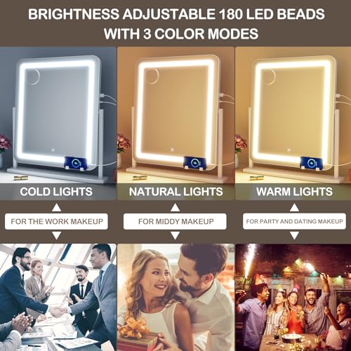 Gvnkvn Makeup Vanity Mirror With Lights 15.2 Inch Large Led Lighted Mirror thumb #1