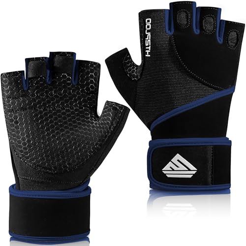 Image of Workout Gloves Gym Gloves Weight Lifting Gloves for Men Women with Full Palm Pad,Strong Wrist Wraps Support,Enhanced Grip,for Fitness,Training,Weightlifting,Exercise