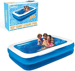 Benross 83400 Inflatable Family Paddling & Swimming Pool / Easy Setup & Drainage / 780 Litre Capacity / Durable Air-Filled Sidewalls / Simple Safe Filtration / Blue Colour