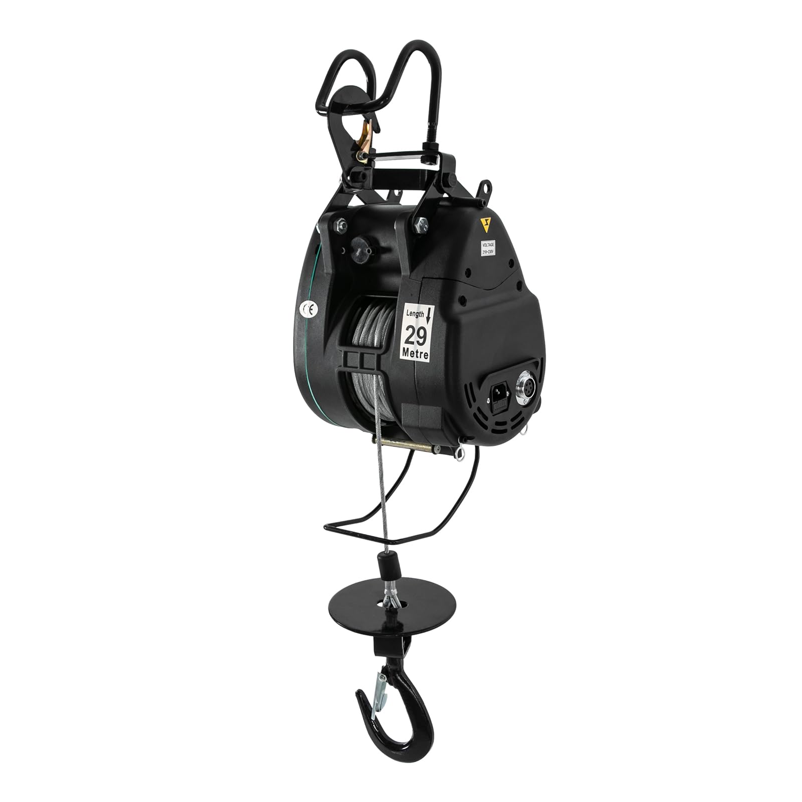 Electric Hoist, Portable Electric Cable Hoist with Wired Control, Lifting Capacity: 1102.31lbs, Lifting Height: 95.14ft, Lifting Speed: 42.65ft/min, w/Emergency Stop Switch