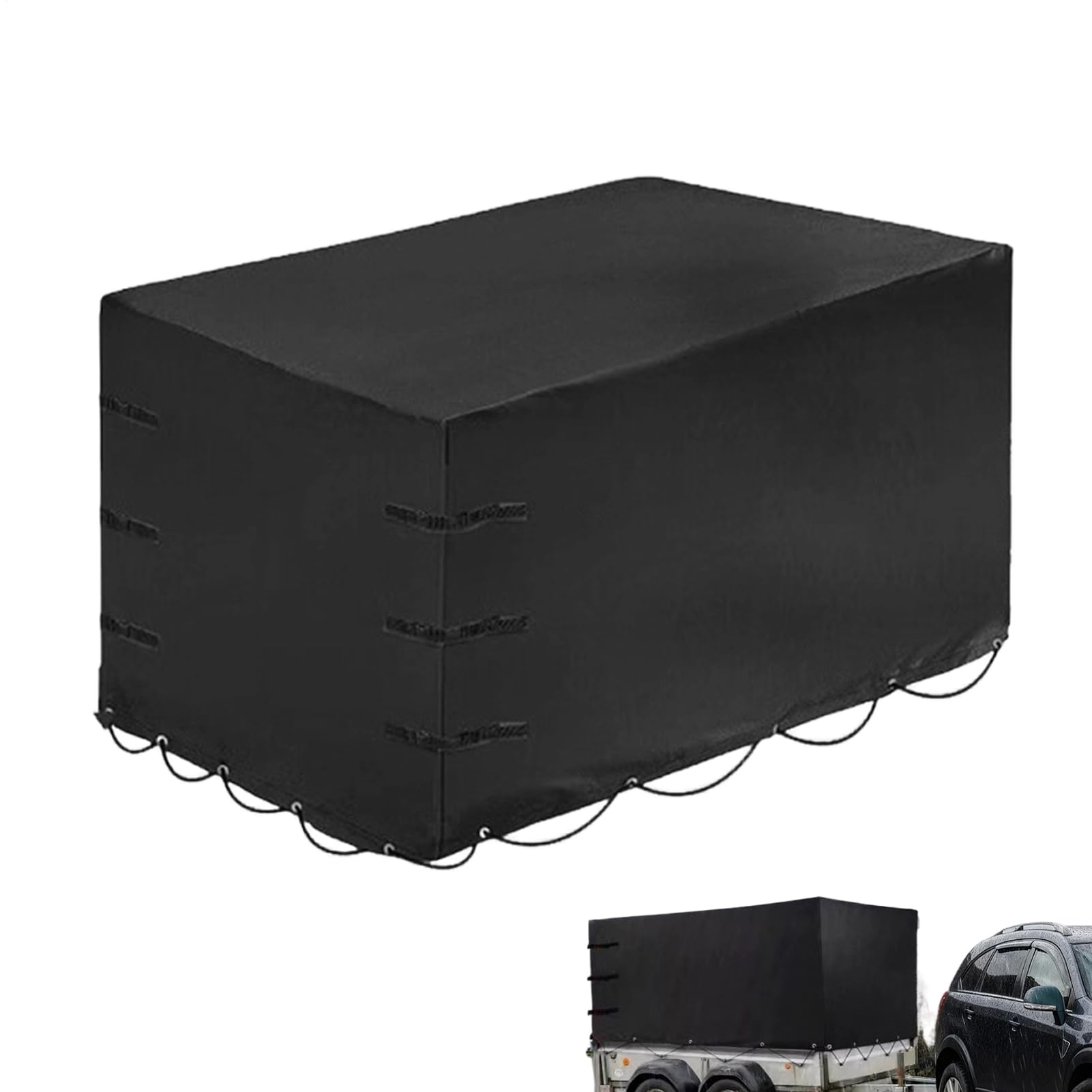 Cubierta de remolque de viaje, protector de tela Oxford impermeable, cubierta gruesa resistente al viento para remolque de carga, para exteriores, invierno, verano, viajes largos, camping, viajes y