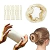 Invisible Mesh Hair Nets Set with Positioning U-Shaped Hair Pins for Women’s Hair Styling (Blonde)