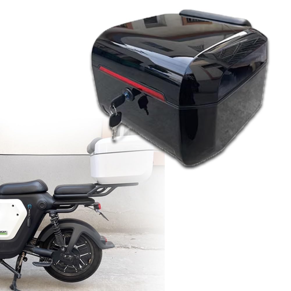 NILZA Baúl Moto Universal 25L Top Case Moto Scooter Maleta, Baúl De Moto Impermeable Topcase Maletero De Moto, Maleta Moto para Casco, Gris (Size : Black)