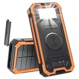 [Lo que obtiene] - 1 * 30000mAh Solar Bank, 1 * Cable de cargador 1 * MARABINER 1 * Manual del usuario. Puede usar el cordón incluido para colgar el cargador solar en su mochila para practicar senderismo, acampar, viajar y otras actividades al aire libre.